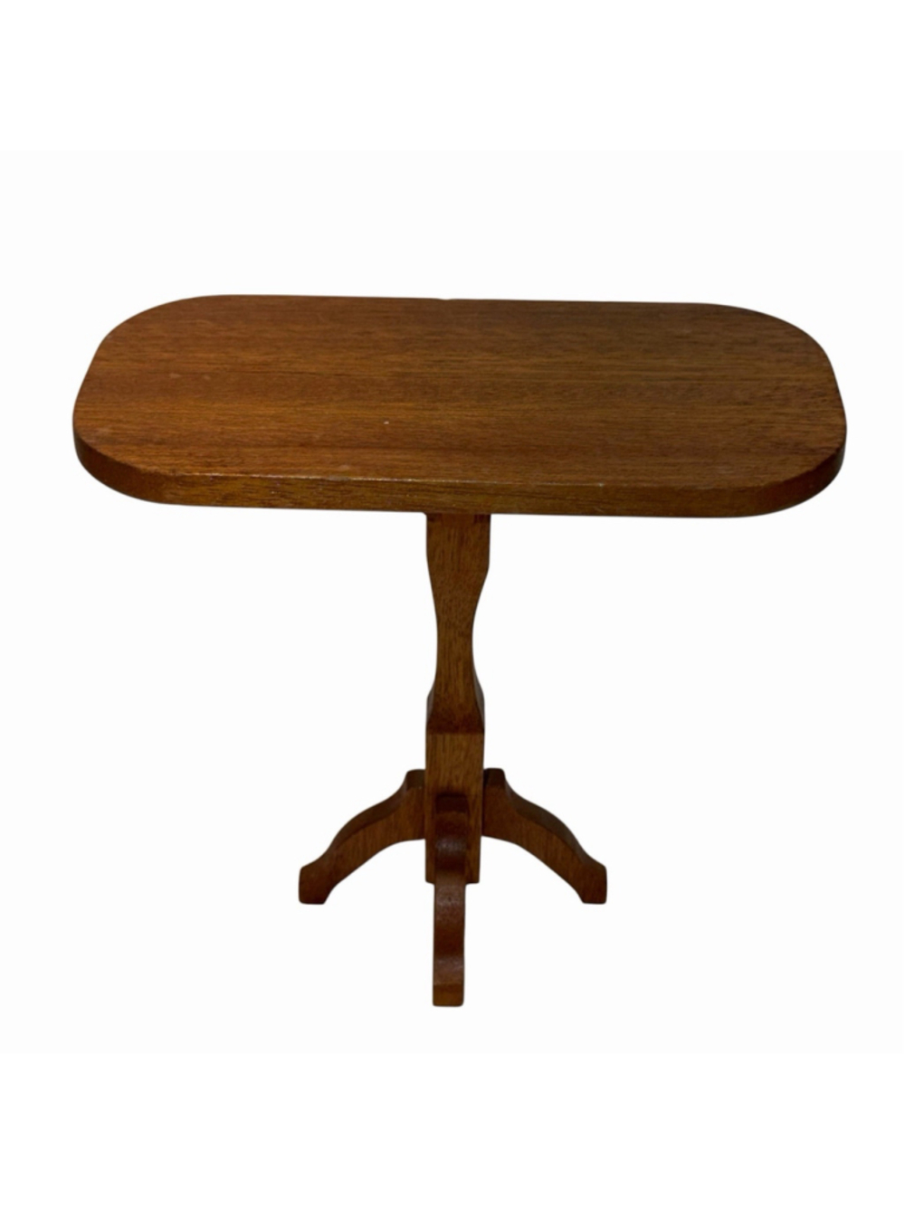 Vintage Wooden Mini Display Table Figurine Stand Pedestal Shelf Rustic Brown